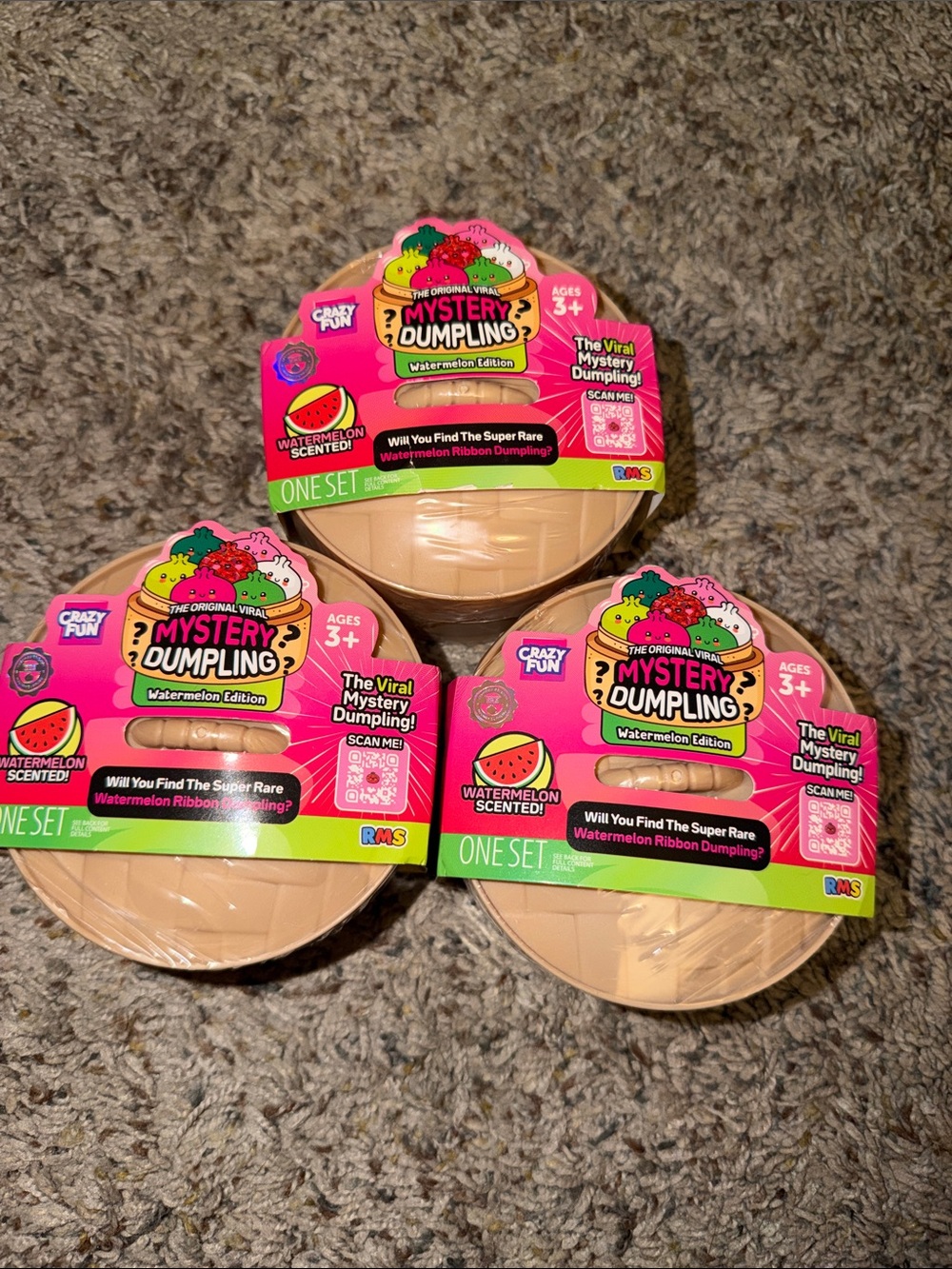 RMS Mystery Dumpling Squishy Watermelon Edition - Lot of 3 Sealed